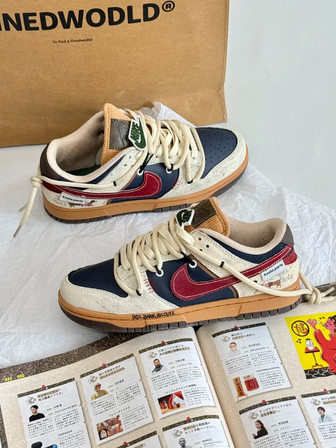 [Custom Leisure Time] Dunk Skateboarding Shoes Unisex Brown/Beige/Red