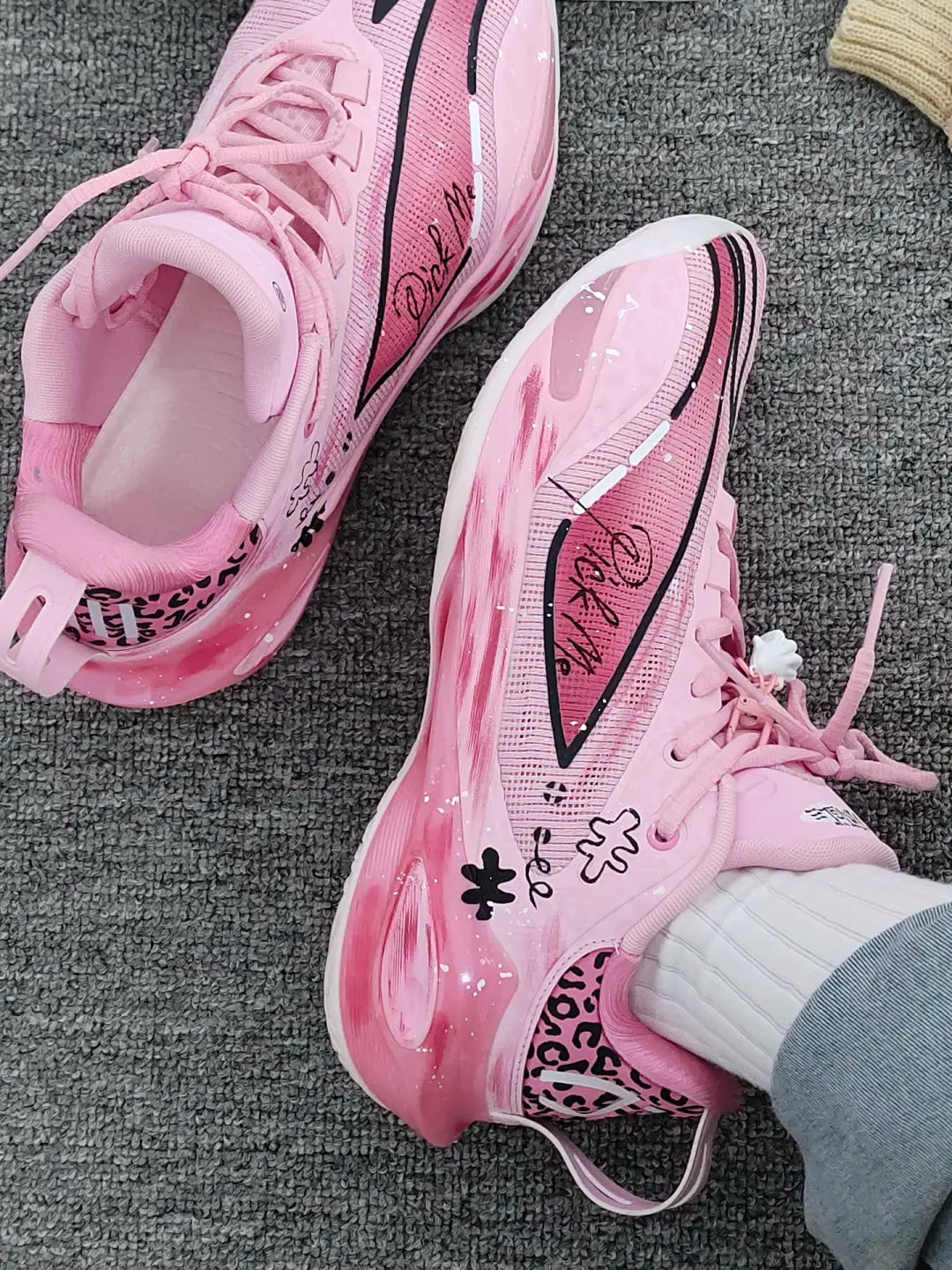 [Sweetheart Leopard/Black & White Classic/Yellow & White Laser/Blue & Purple Laser] Custom LiNing Basketball Shoes Unisex