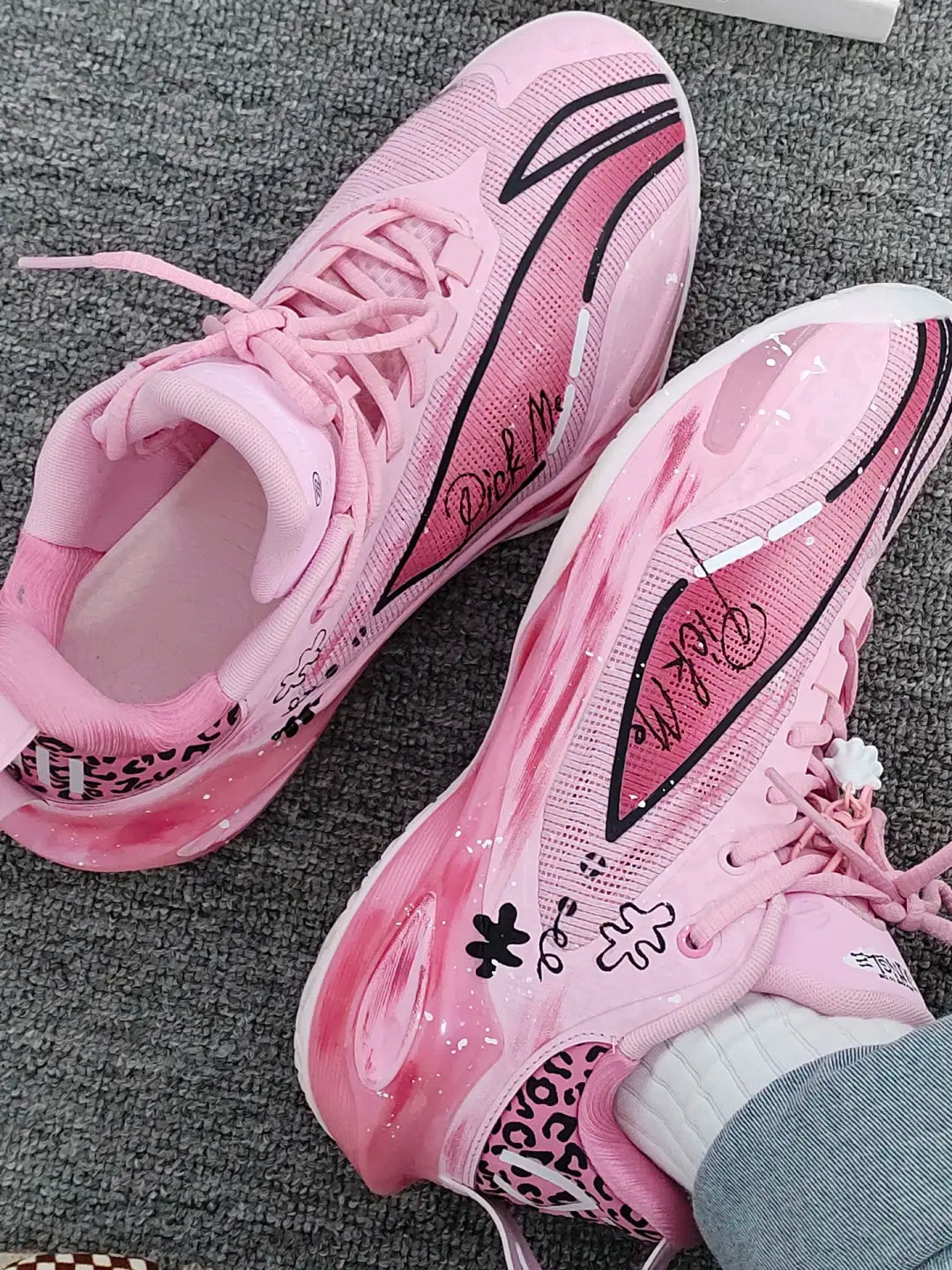[Sweetheart Leopard/Black & White Classic/Yellow & White Laser/Blue & Purple Laser] Custom LiNing Basketball Shoes Unisex