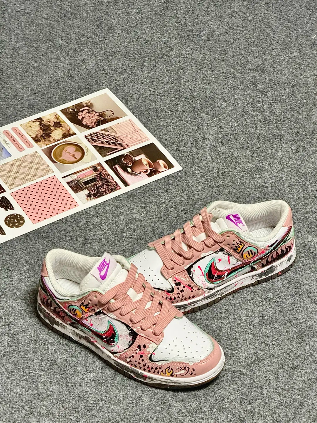 Crown Smiley Face - Custom Dunk Low Skateboarding  Shoes Women's