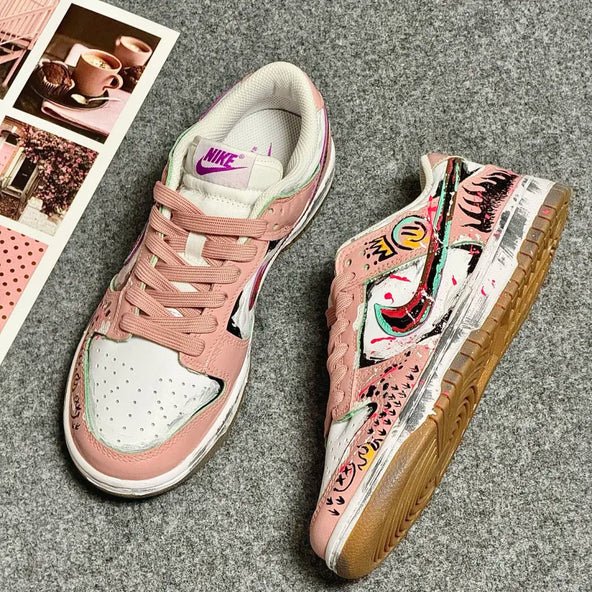 Crown Smiley Face - Custom Dunk Low Skateboarding  Shoes Women's