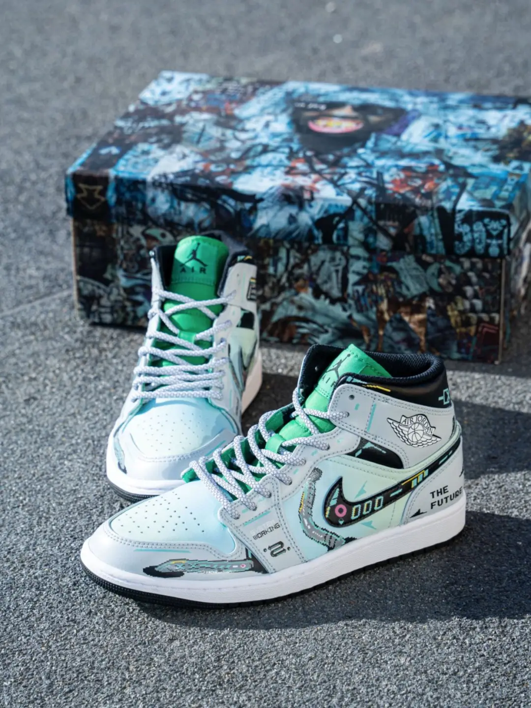 FZBB Cyberpunk -  Men's Jordan 1 Mid Custom