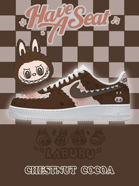 [Custom Brown LABU ]Unisex Jordan 1 Low Custom