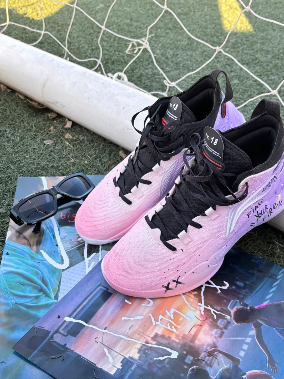 [Soar Into The Sky - Pink-Purple Gradient]Custom Street LiNing Basketball Shoes Unisex