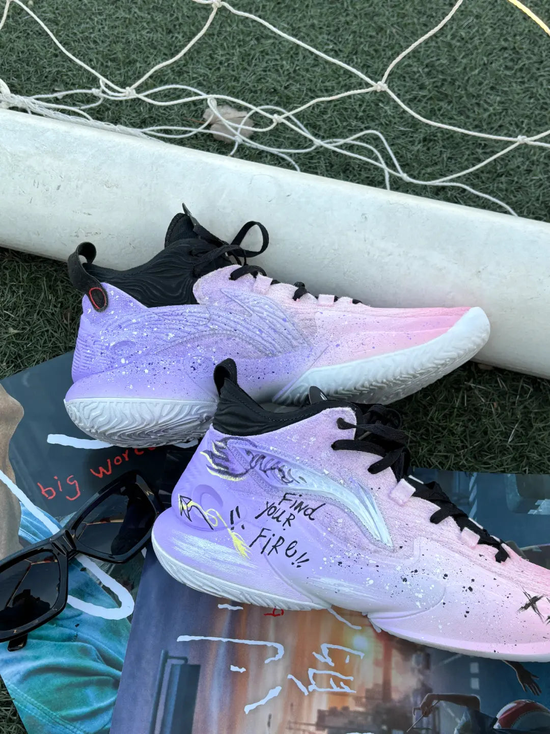 [Soar Into The Sky - Pink-Purple Gradient]Custom Street LiNing Basketball Shoes Unisex