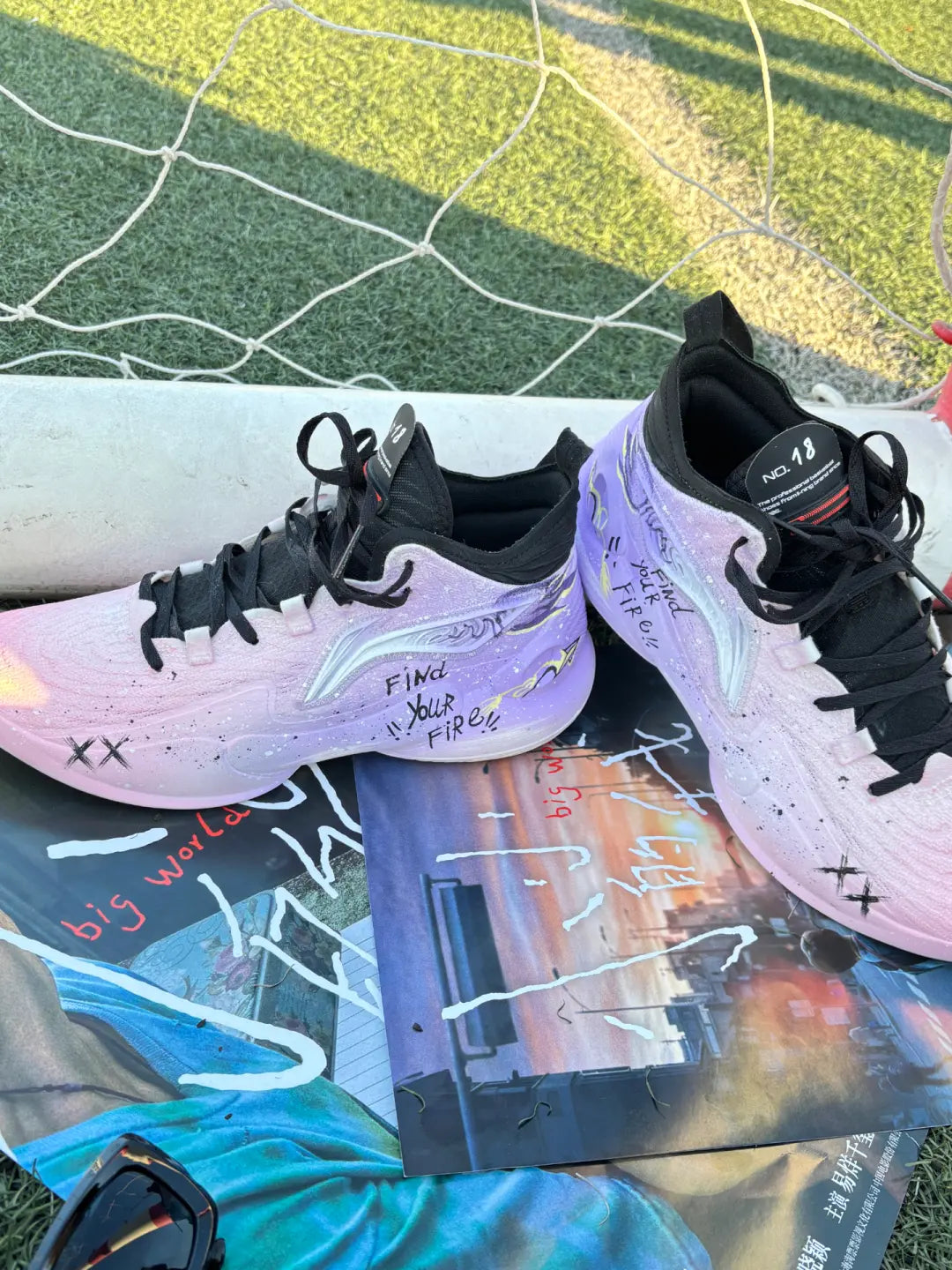 [Soar Into The Sky - Pink-Purple Gradient]Custom Street LiNing Basketball Shoes Unisex