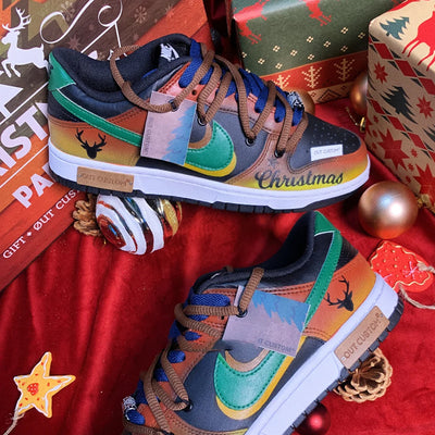 [Custom Elk Forest]  Dunk Skateboarding Shoes Men Low-top Black/White/Yellow/Orange/Brown/Green