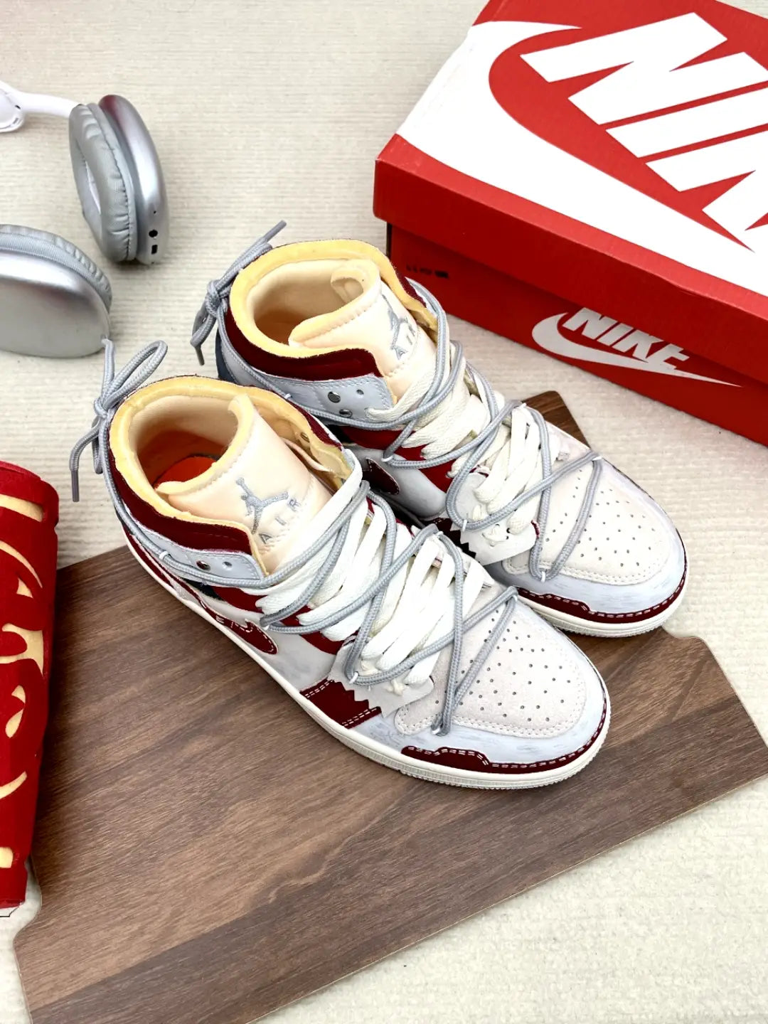 [Custom Trendy Deconstructed] Jordan Air Jordan 1 Skateboarding Shoes Unisex