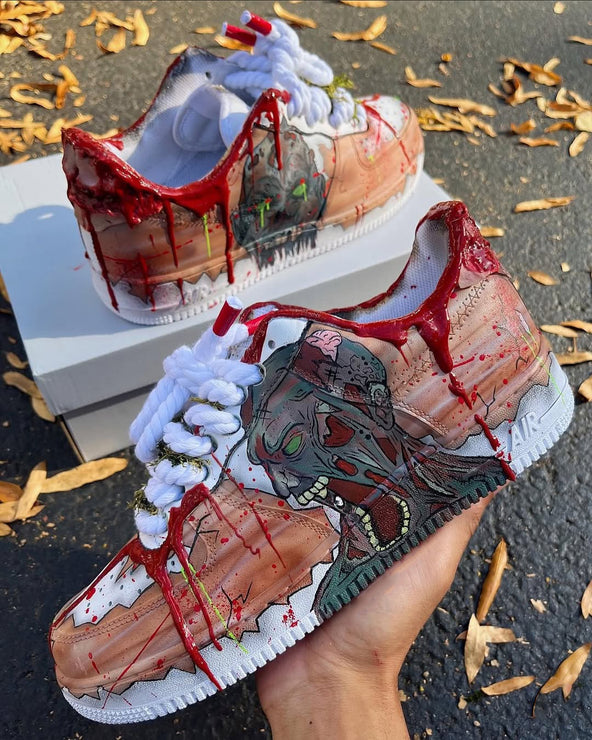 [Customized Zombie Tide Strikes] Air Force 1 Shoes Unisex Hand-painted