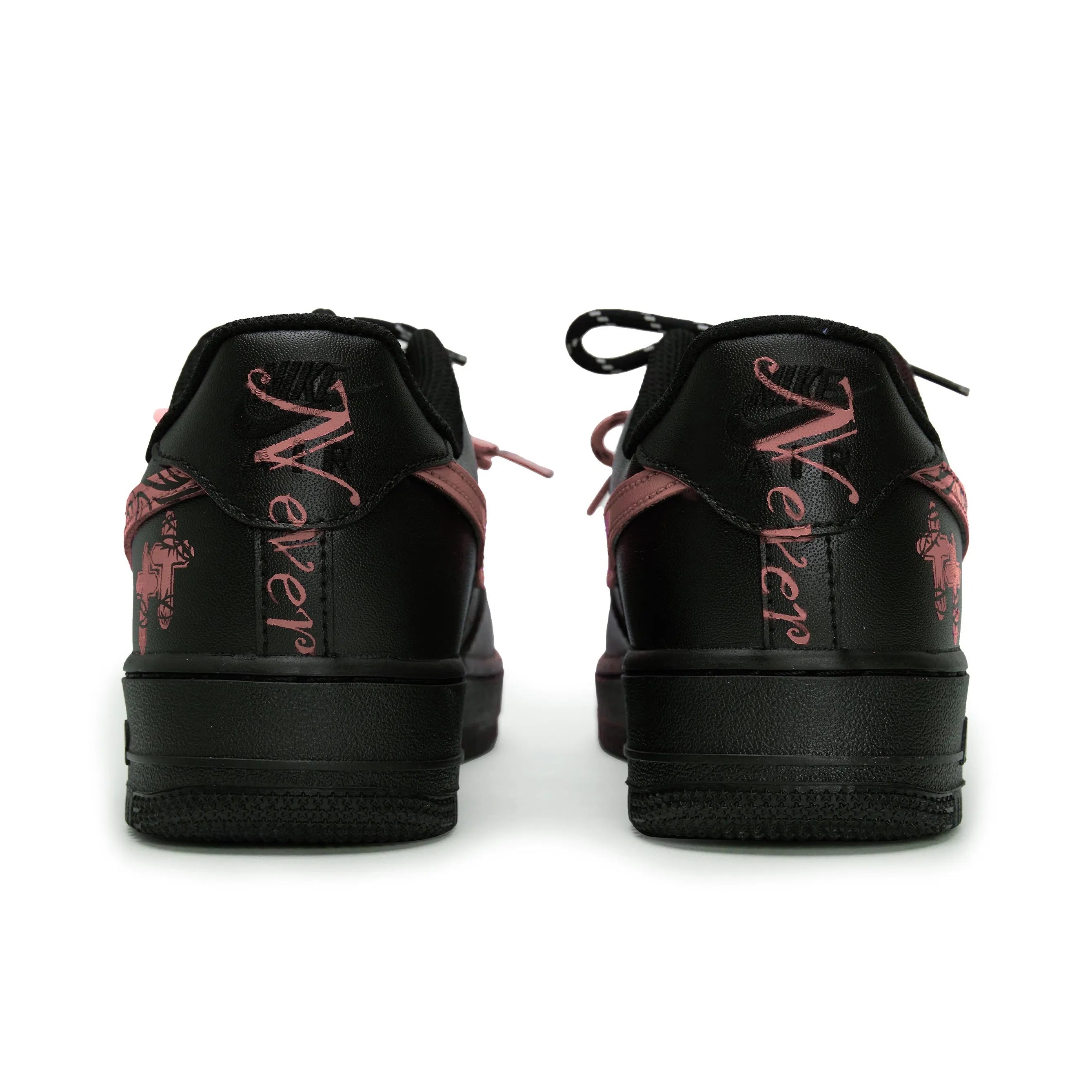 [Custom Graffiti Hand-Painted Floral Pattern Black Tiffany] Air Force 1 Skateboarding Shoes Unisex