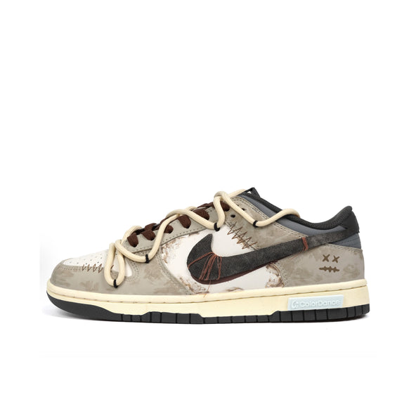 [Custom Street Artists] Dunk Low Skateboard Shoes Unisex Brown/Beige