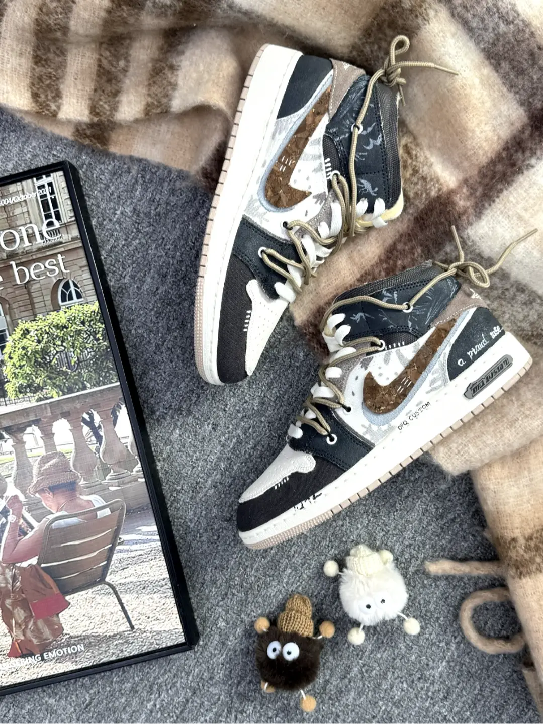 [Custom Wilderness Graffiti] Air Jordan 1 Men's Skateboarding Shoes
