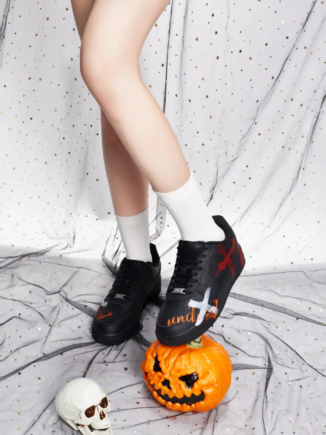 [Customized Shadow of Soul's Extinction] Air Force 1 Low-top Shoes Unisex Black/Graffiti