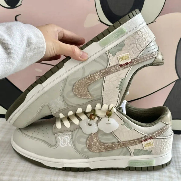 Evergreen Wood and Jade - Women's Dunk Low Custom