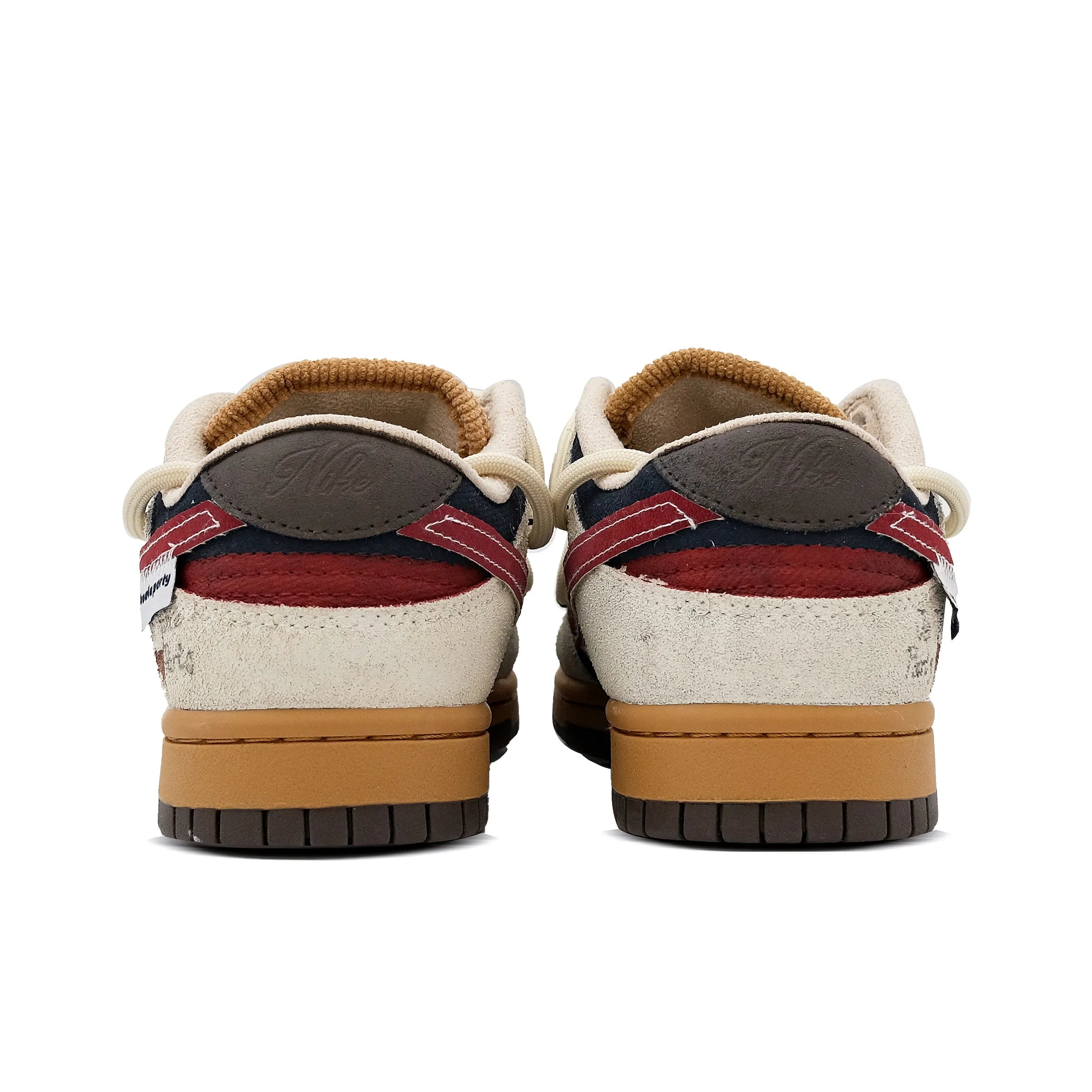 [Custom Leisure Time] Dunk Skateboarding Shoes Unisex Brown/Beige/Red