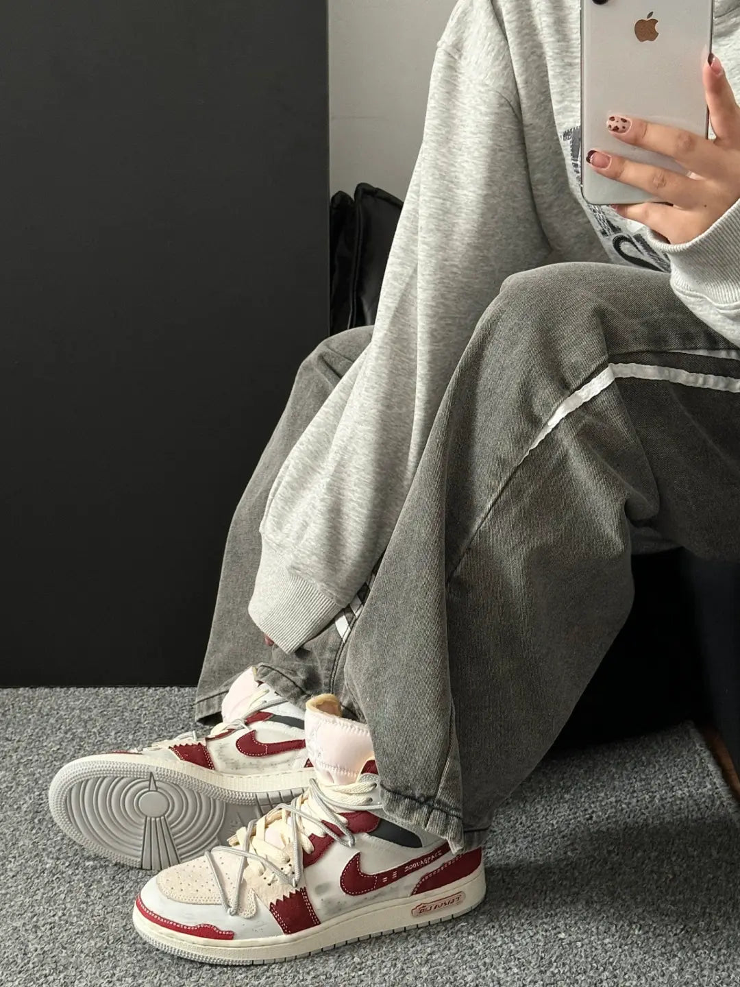 [Custom Trendy Deconstructed] Jordan Air Jordan 1 Skateboarding Shoes Unisex