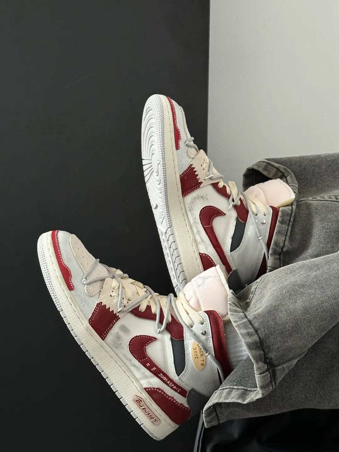[Custom Trendy Deconstructed] Jordan Air Jordan 1 Skateboarding Shoes Unisex