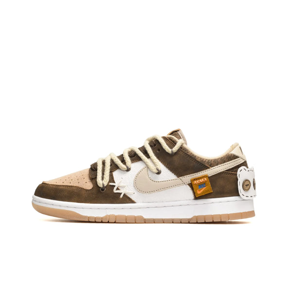 [Custom Bear Cub] Dunk Skateboarding Shoes Unisex Brown/White