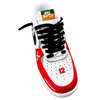 [Custom Mclaren F1] Air Force 1 Skateboarding Shoes Unisex Low-top White/Red