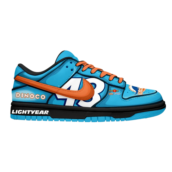 [Custom Dinoco X Cars] Dunk Skateboarding Shoes Unisex Low-top Blue/Orange