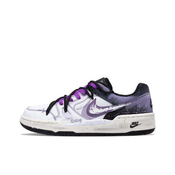 [Custom Backlit Flight] Full Force Purple Ink Graffiti Skateboarding Shoes Unisex