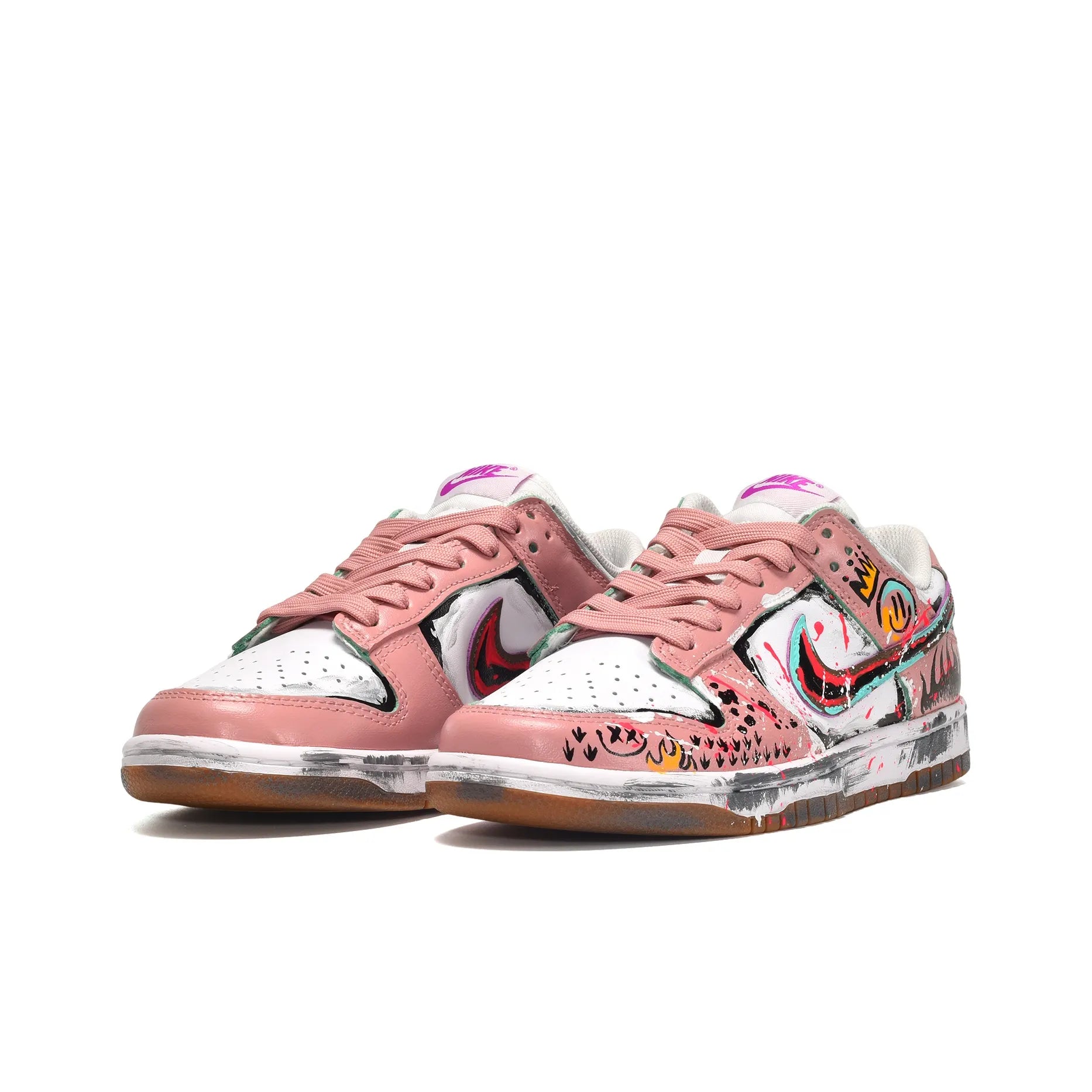 Crown Smiley Face - Custom Dunk Low Skateboarding  Shoes Women's
