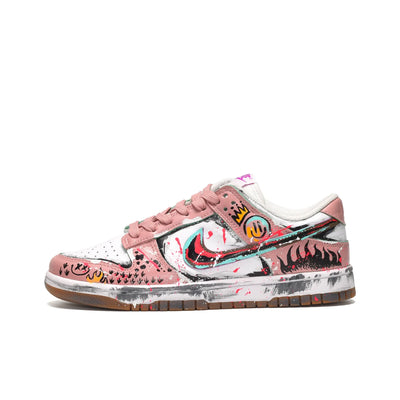Crown Smiley Face - Custom Dunk Low Skateboarding  Shoes Women's