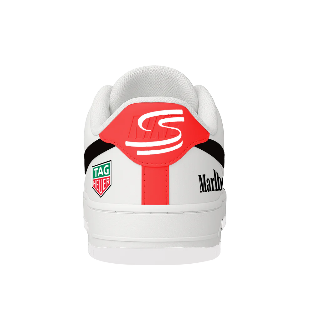 [Custom Mclaren F1] Air Force 1 Skateboarding Shoes Unisex Low-top White/Red