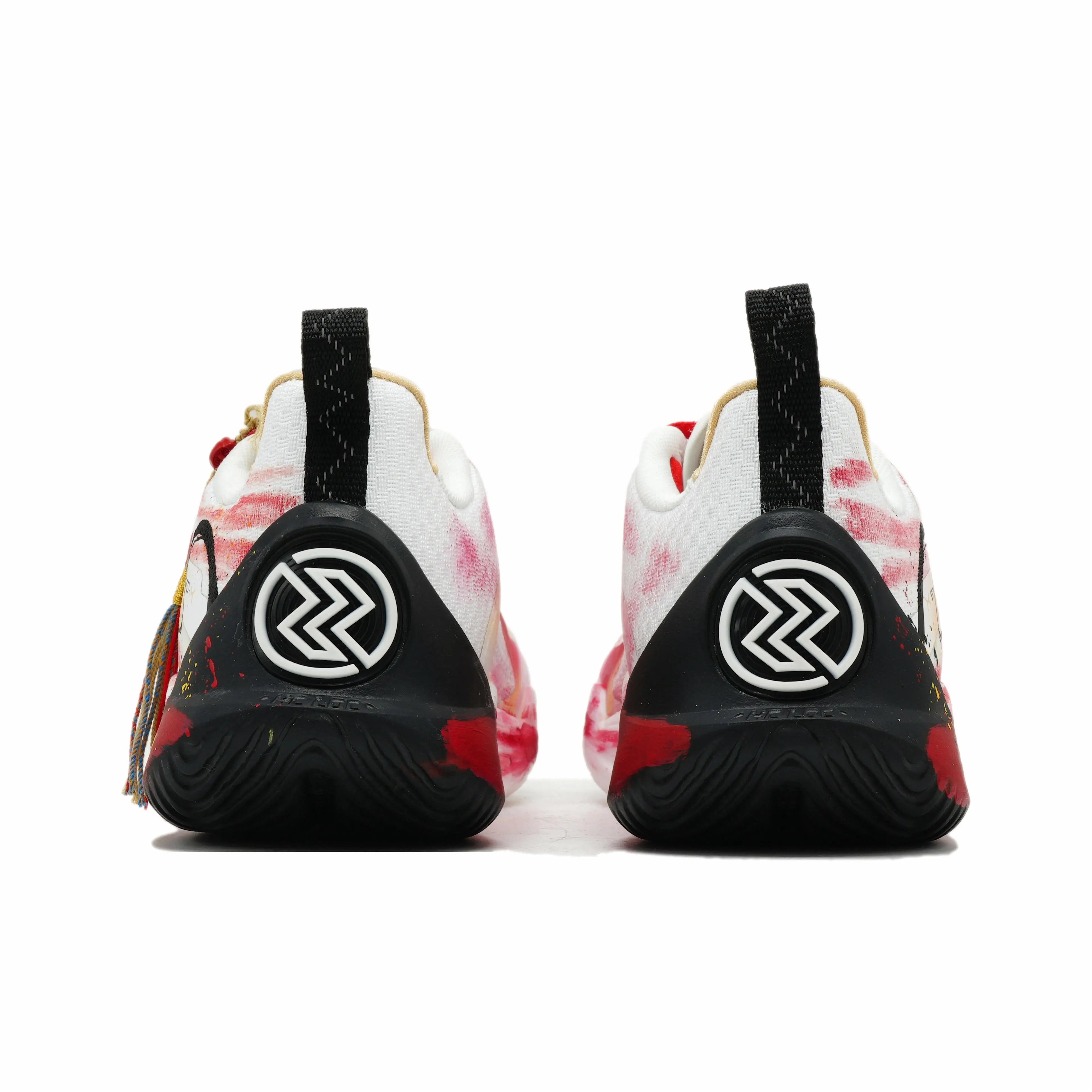 [Raging Flames - Graffiti Gradient White Red Black] Custom Street LiNing Basketball Shoes Unisex