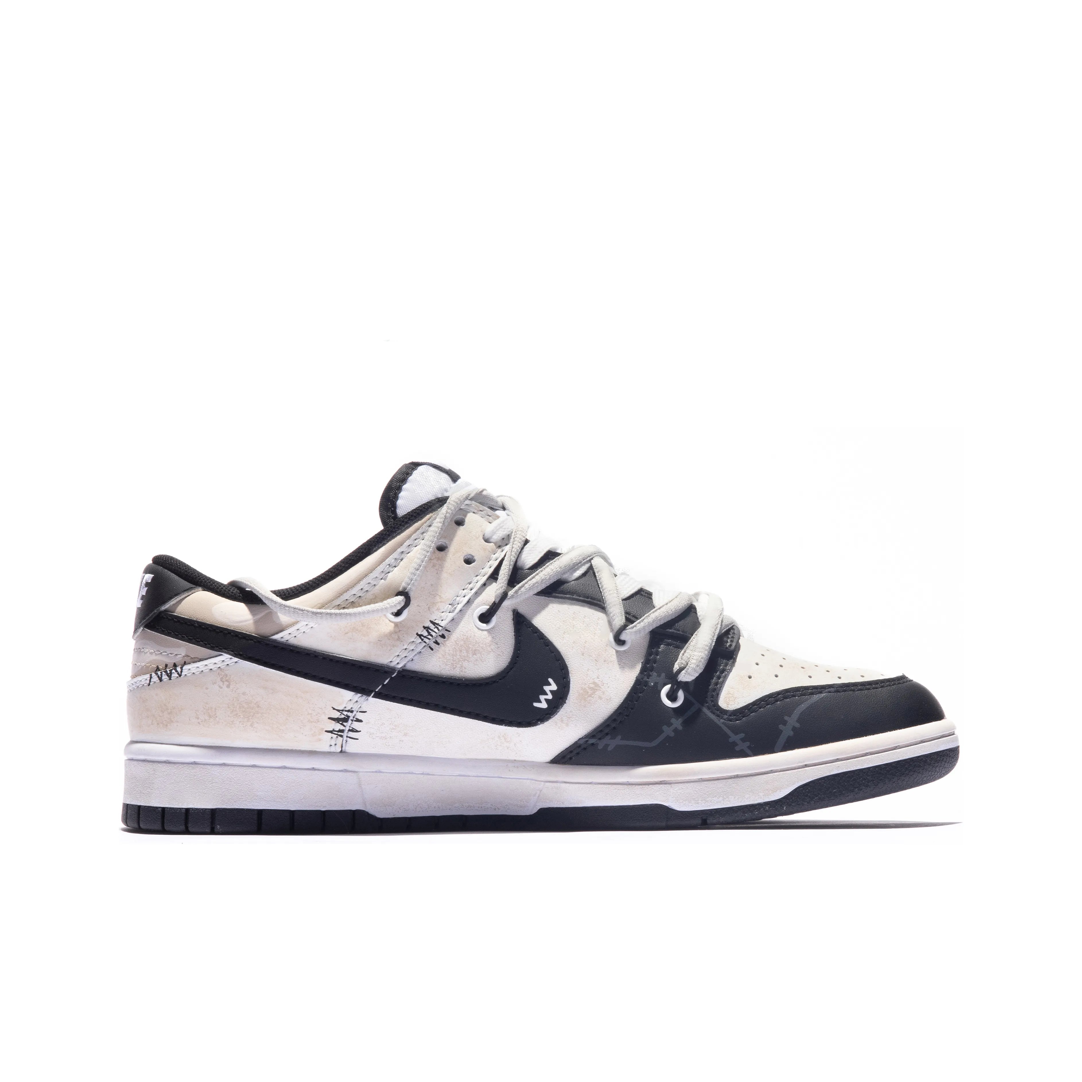 [Custom Robinson] Dunk Low Skateboard Shoes Unisex Black/Beige