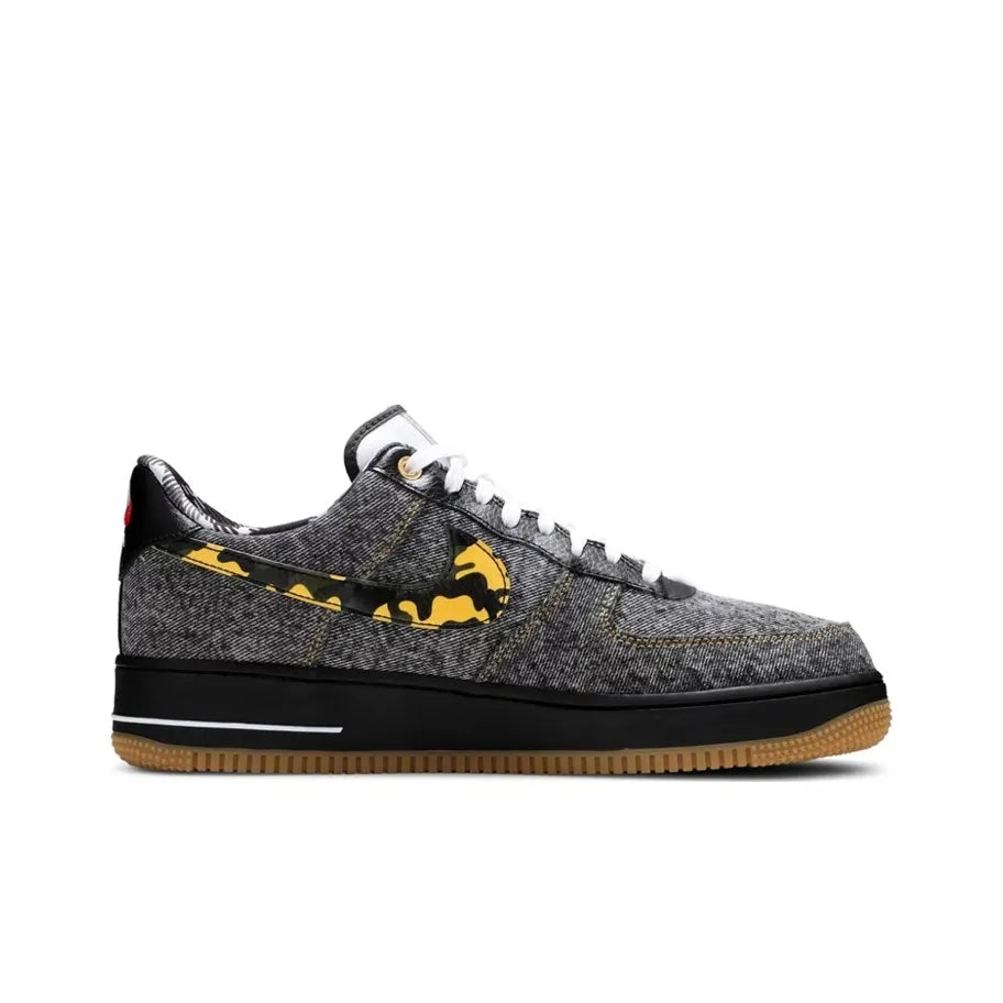 [Customized Remix Pack] Air Force 1 Low-top Shoes Hand-drawn Unisex Black/Gray