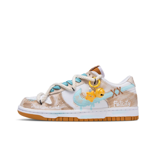 [Custom Orange Sugar Cubes] Dunk Skateboarding Shoes Unisex Low-top Orange/Blue