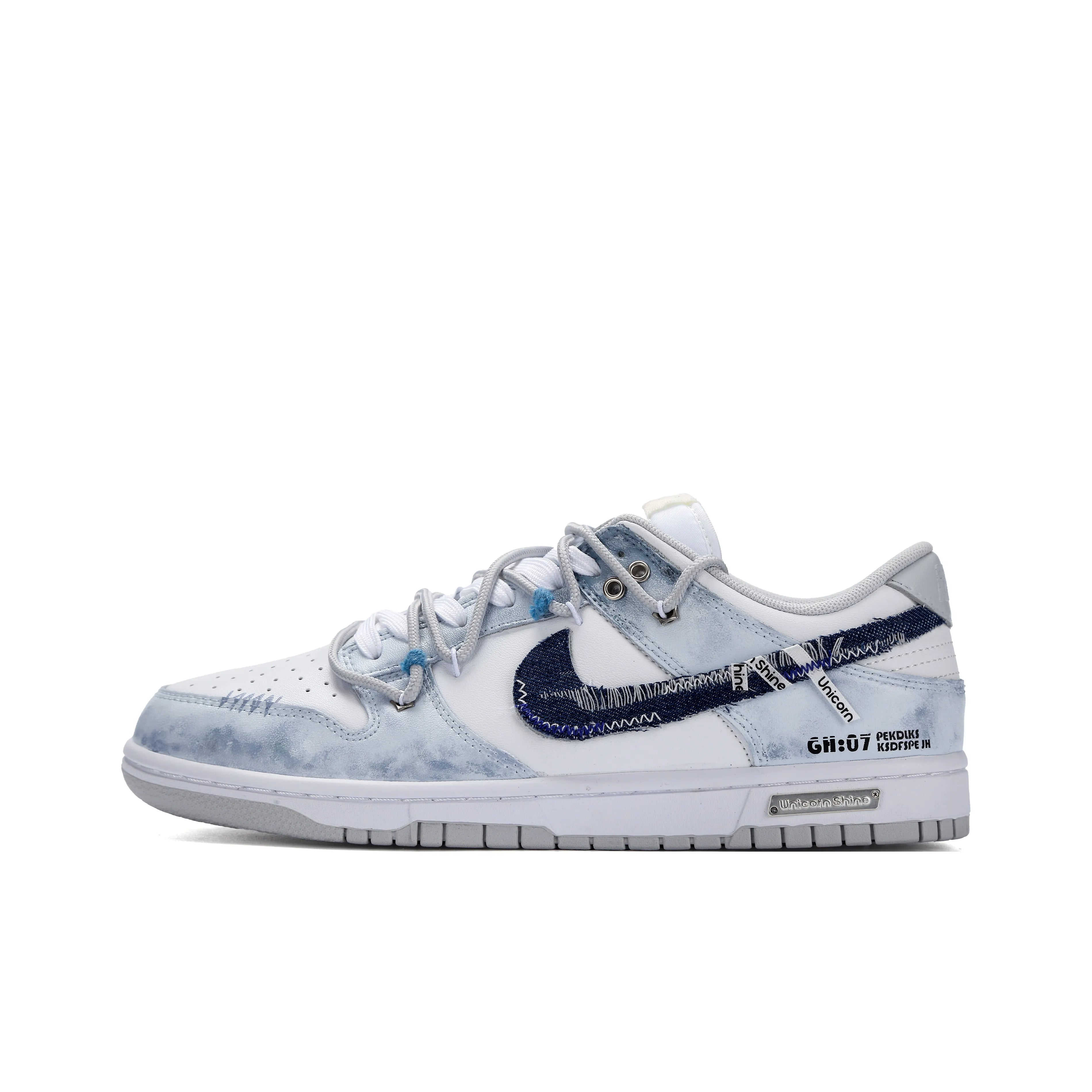 [Custom Denim Drifter] Dunk Low Skateboarding Shoes Unisex Denim Style