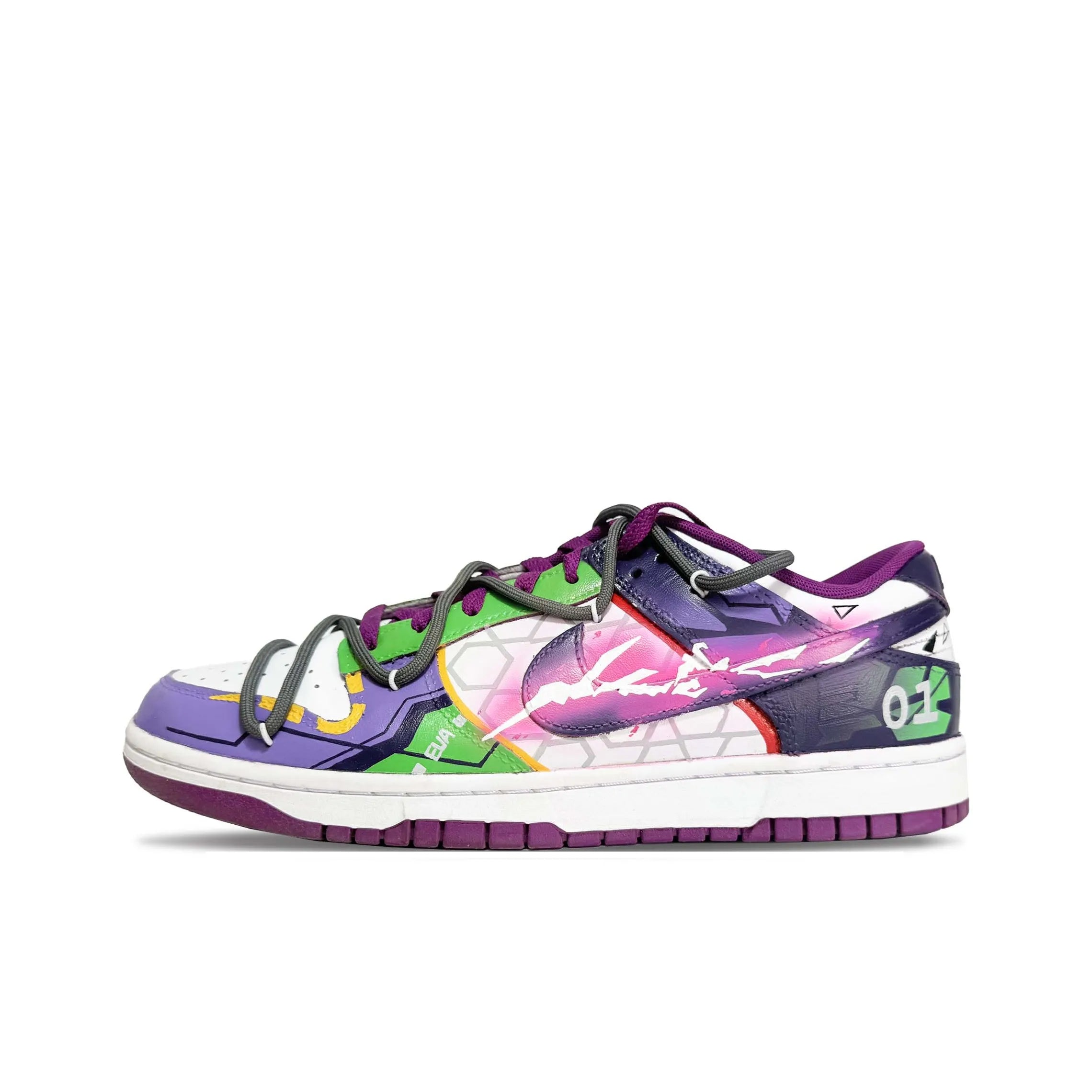 [Custom Evangelion EVA01/Lightning] Dunk Low Skateboard Shoes Unisex