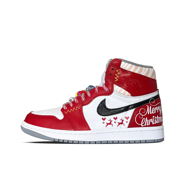[Custom Christmas Overture] Air Jordan 1 High Top Unisex Skateboarding Shoes