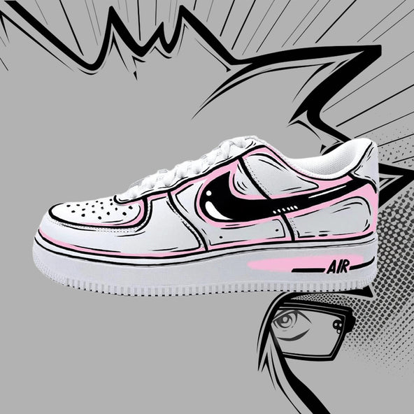 [Custom Female 2D pink style]  Air Force 1 Skateboarding Shoes Women's