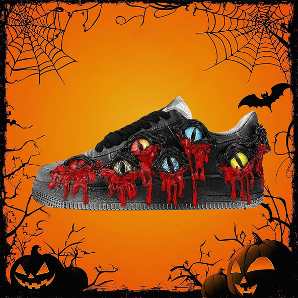 [Custom Cthulhu Venom]  Air Force 1 Skateboarding Shoes Black/Red