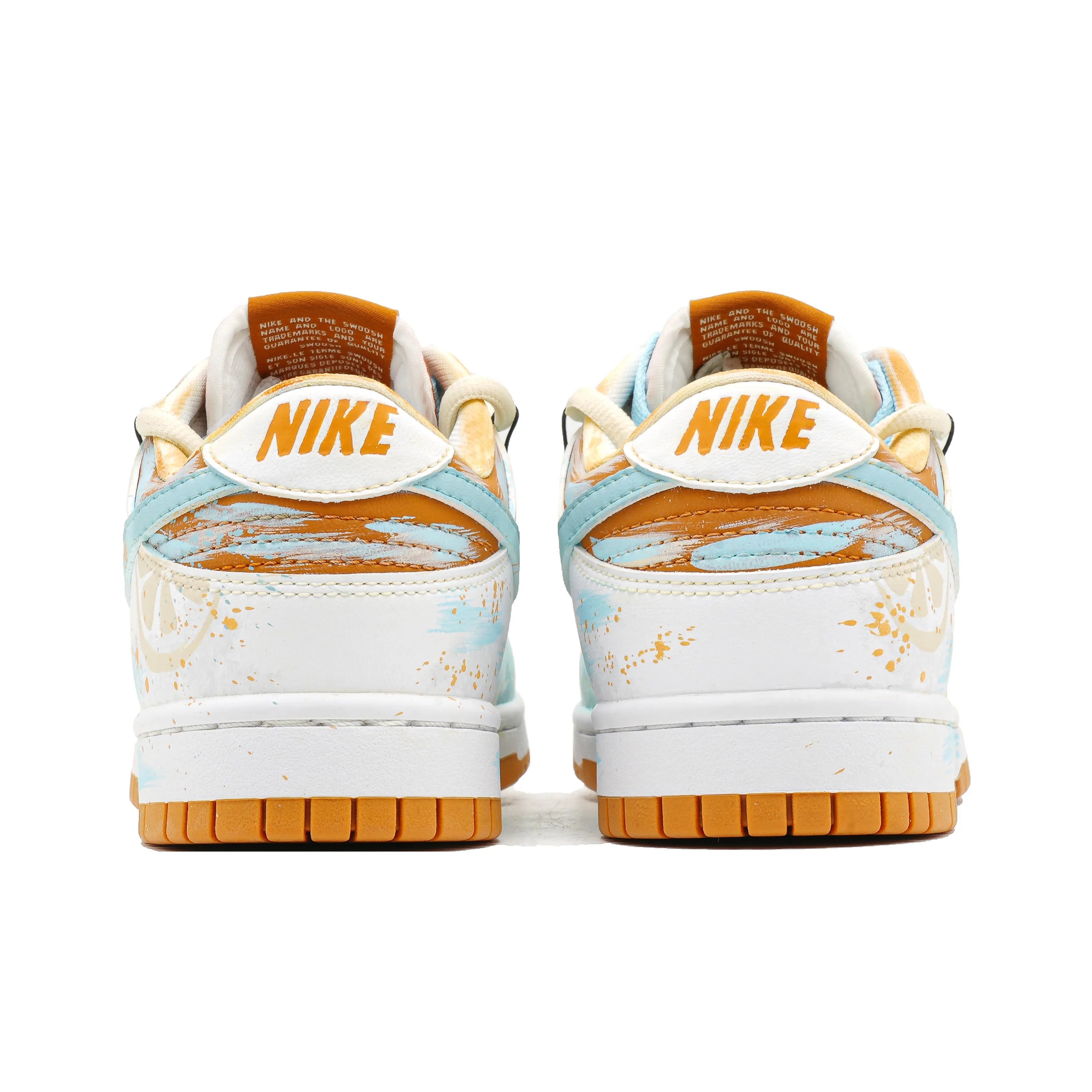 [Custom Orange Beach] Dunk Skateboarding Shoes Unisex Orange/Blue