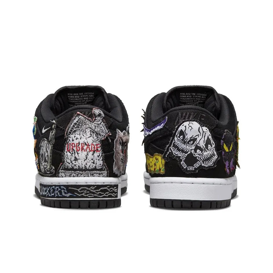 [Custom Night Parade of a Hundred Demons] Dunk Skateboarding Shoes Unisex Black/Cartoon Embroidery