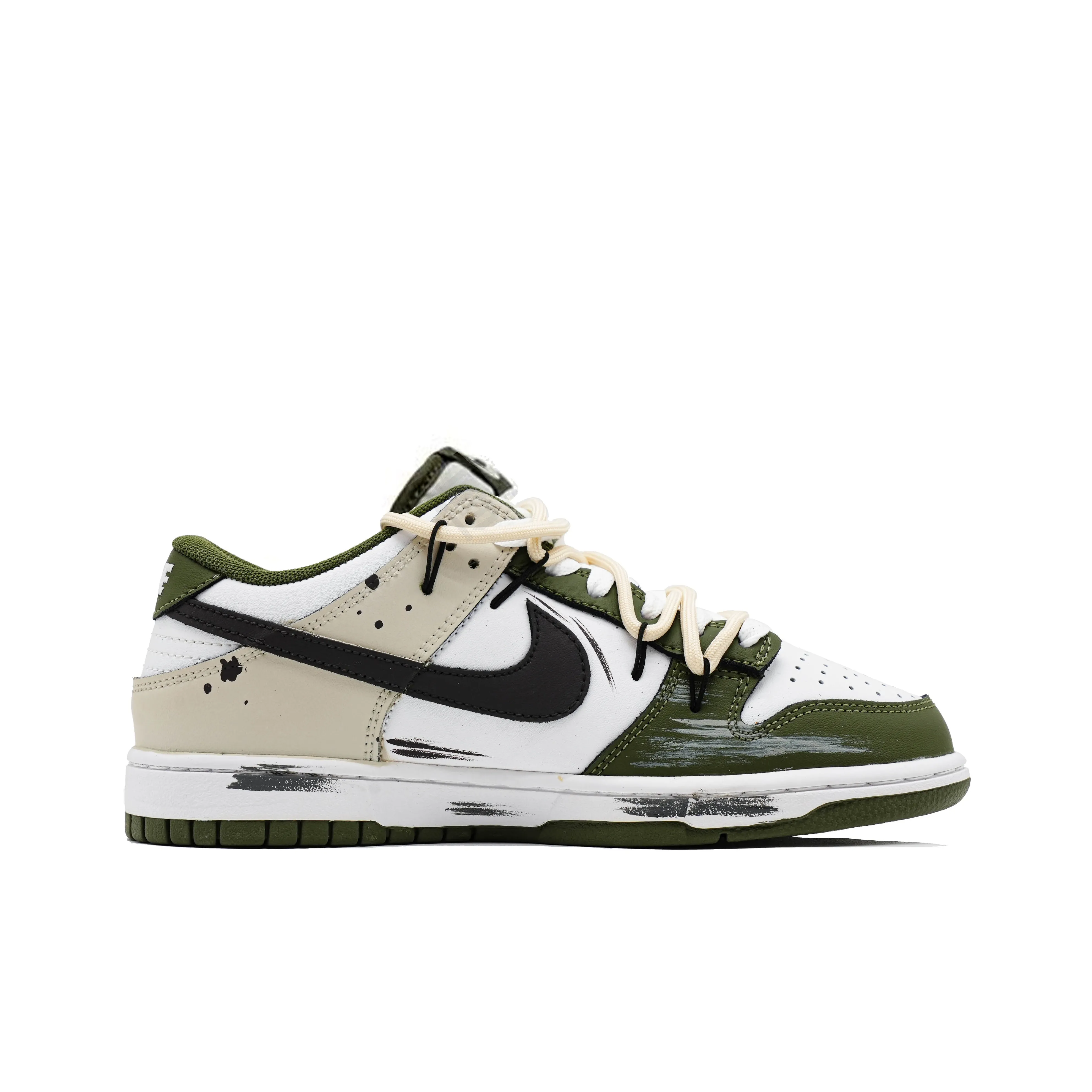 [Custom No Man's Land / Graffiti] Dunk Low Skateboard Shoes Unisex Green