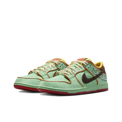 [Custom Shenron] Dunk Low Skateboard Shoes Unisex Green Suede