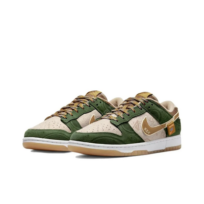 [Custom Graffiti Bear] Dunk Skateboarding Shoes Unisex Brown/Green