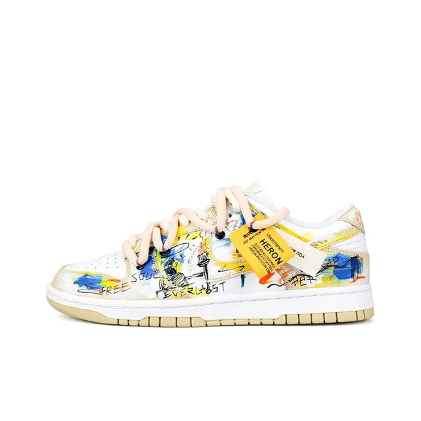 [Custom TeamNine-Freedream] Dunk Low Skateboard Shoes Unisex Graffiti