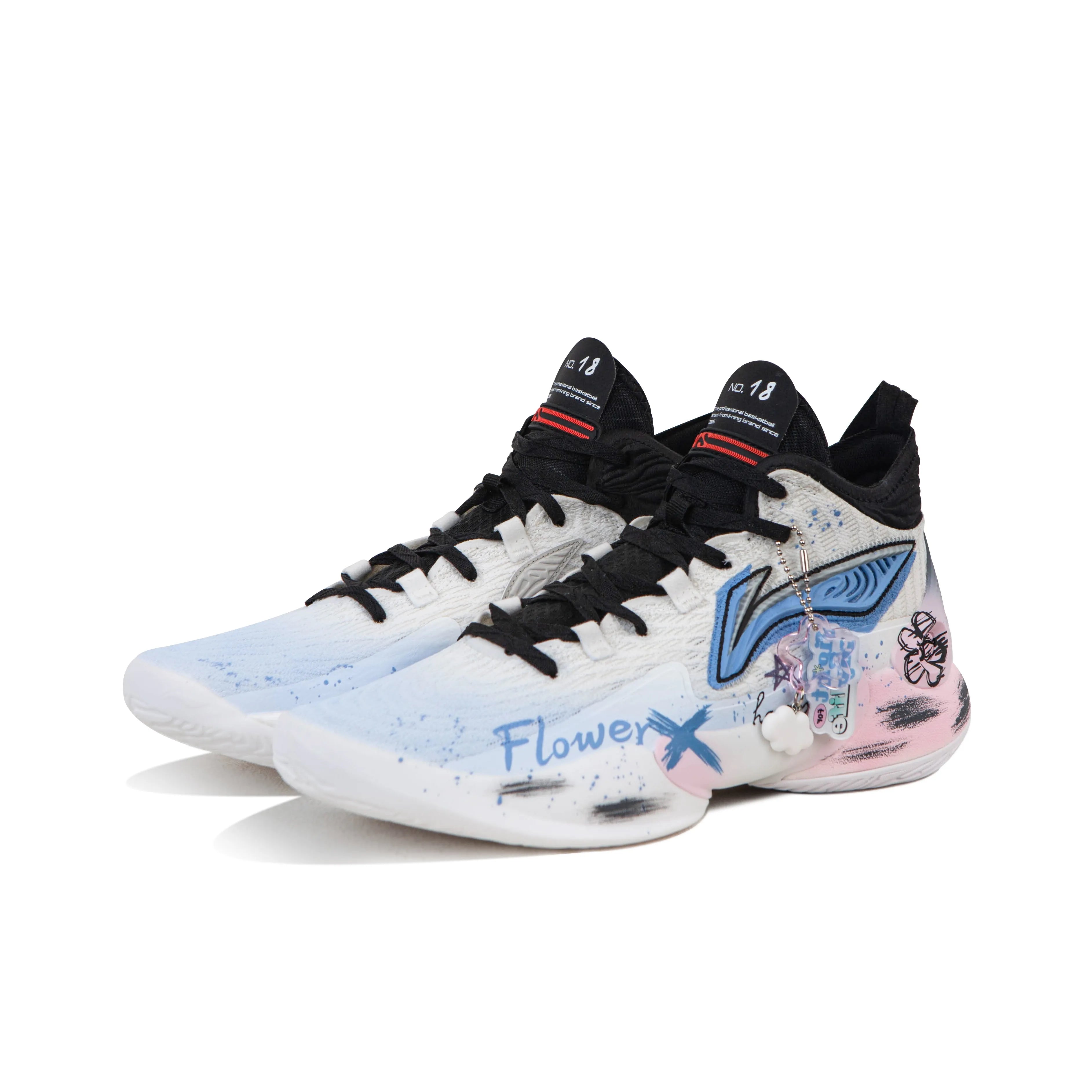 [Free Walk - Blue and Pink Color Clash] Custom Street LiNing Basketball Shoes Unisex