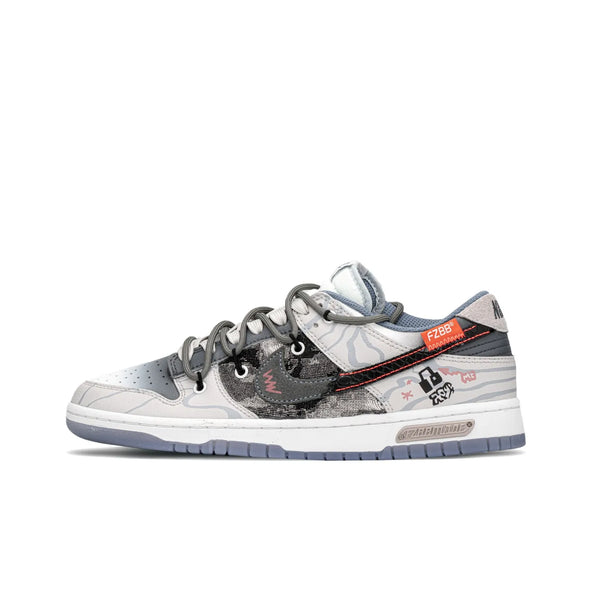 [Custom Country Music] Dunk Skateboarding Shoes Unisex Gray/Beige
