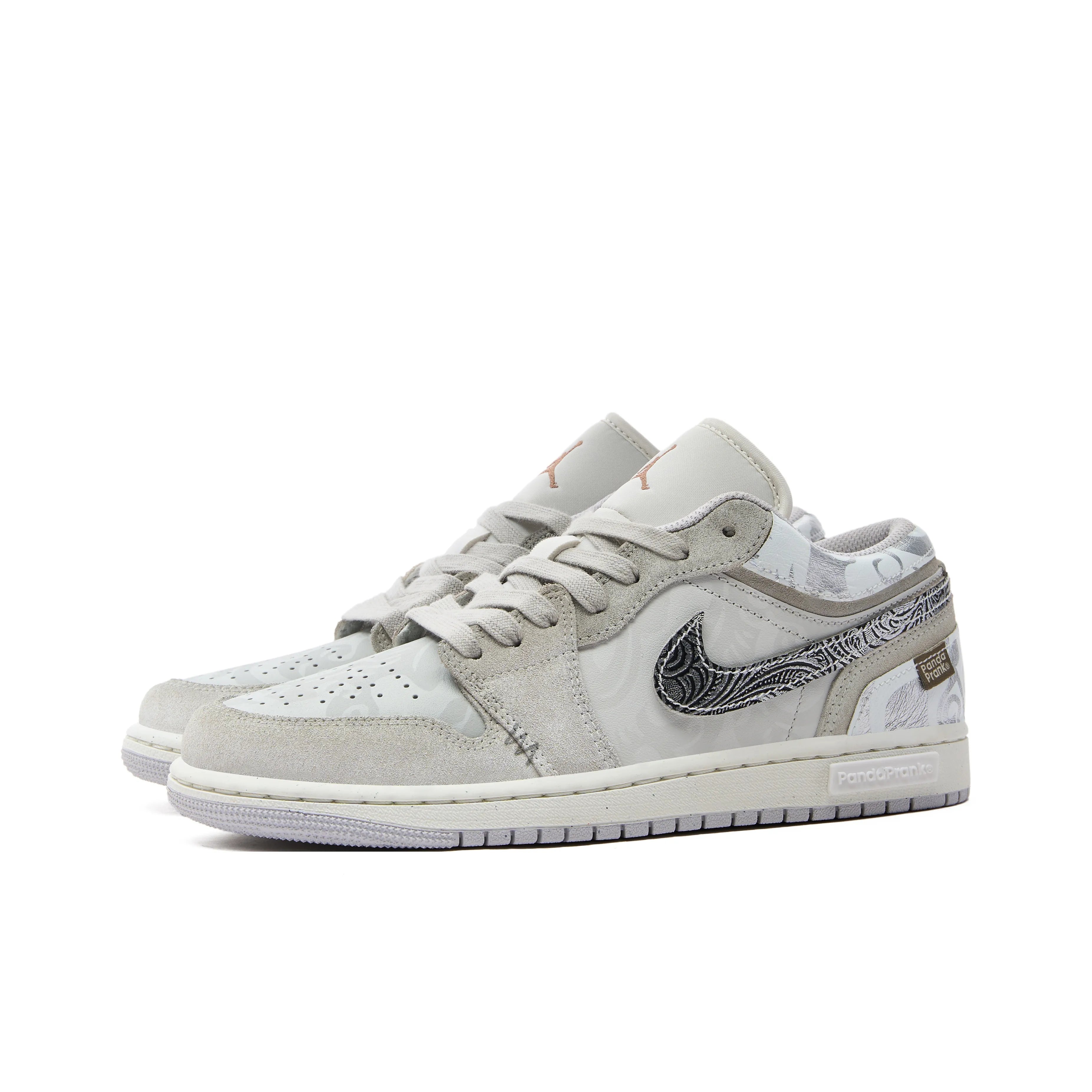 [Custom Soaring Serpent] Air Jordan Low - Top Skateboarding Shoes Unisex Gray/Silver