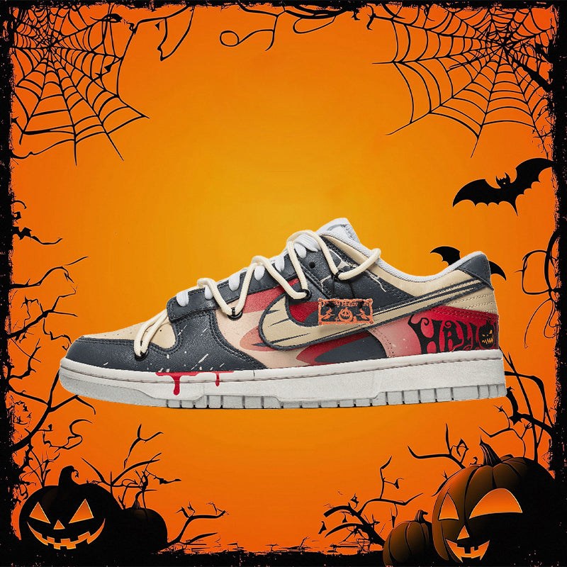 [Custom Dark Harvest] Dunk Skateboarding Shoes Unisex Low-top Black/Red