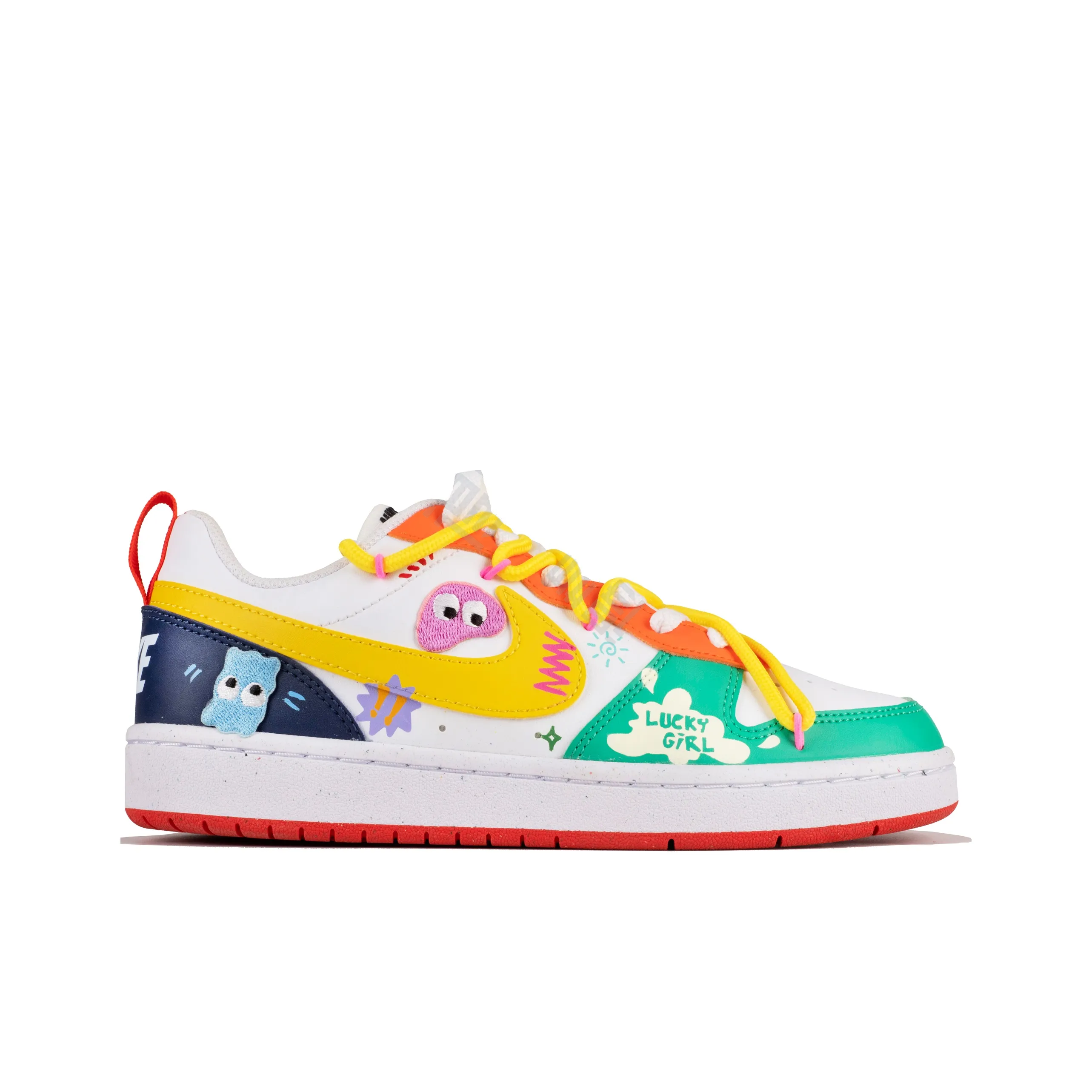 [Custom Rainbow Candy Monster] Court Borough Skateboard Shoes  For Children Unisex
