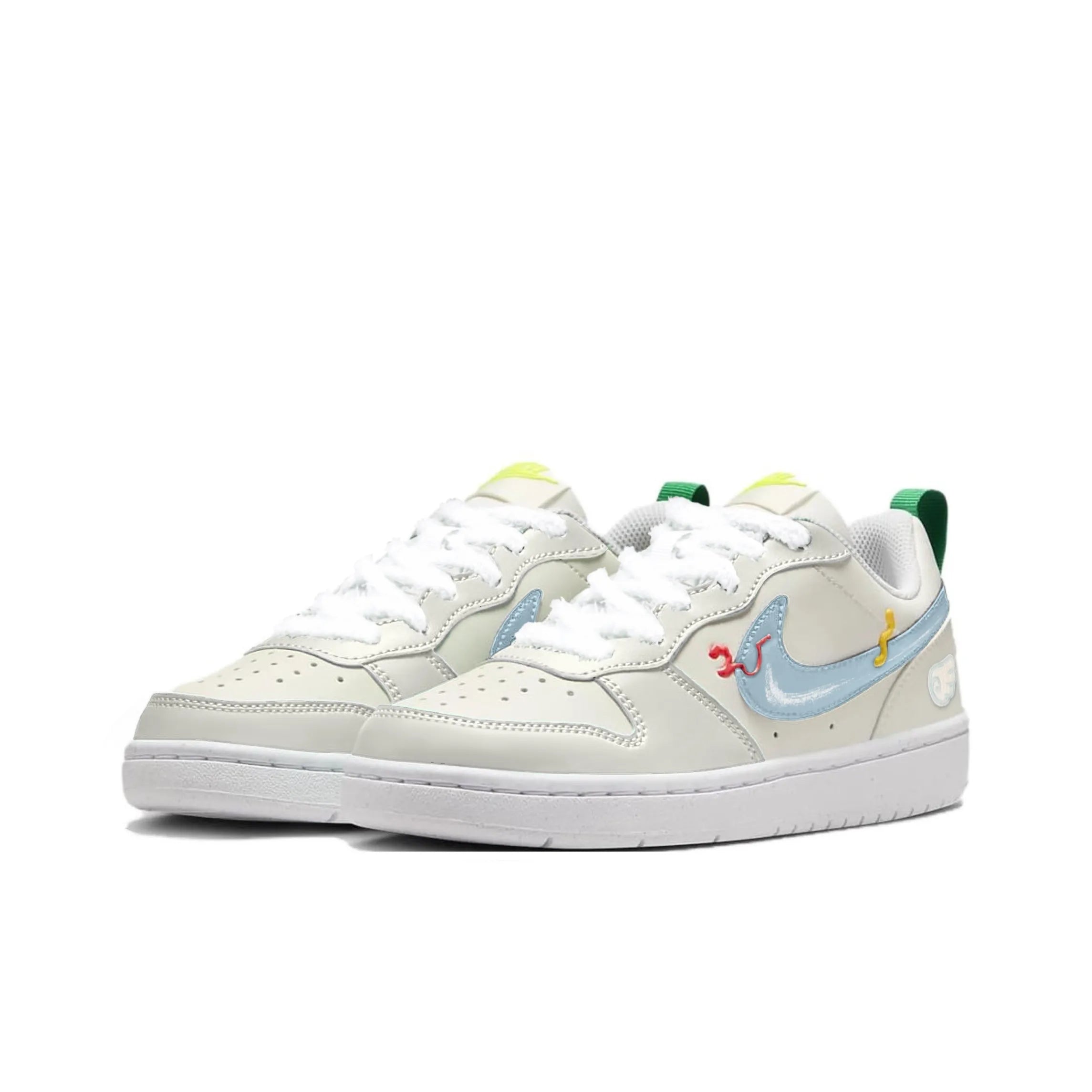 [Custom Unlimited Fun/White/Wings] Court Borough Skateboard Shoes For Children Unisex