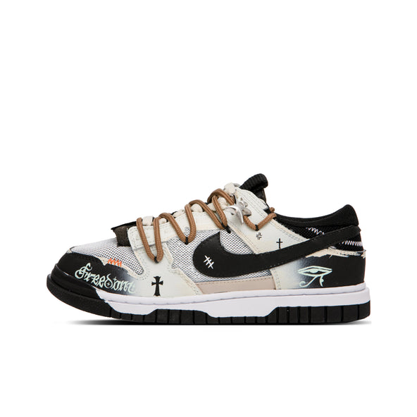 [Custom End Star] Air Dunk Jumbo Skateboard Shoes Unisex Gradient Graffiti Black/White